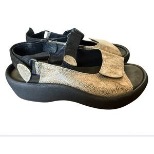 Wolky Jewel Gold & Beige Metallic SandalsSize 5.5 US and 36 EU